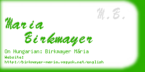 maria birkmayer business card