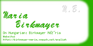 maria birkmayer business card